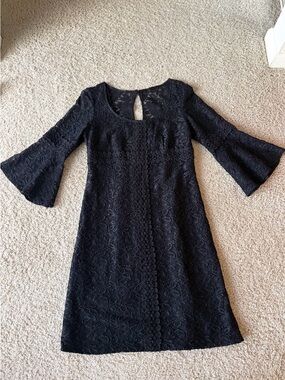 MARINA Black Lace Dress with Feminine Silhouette